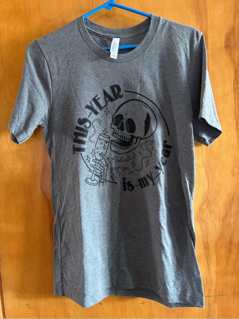 Custom-made by essential tee’s Gray Graphic Tee — 'This Year Is My Year'